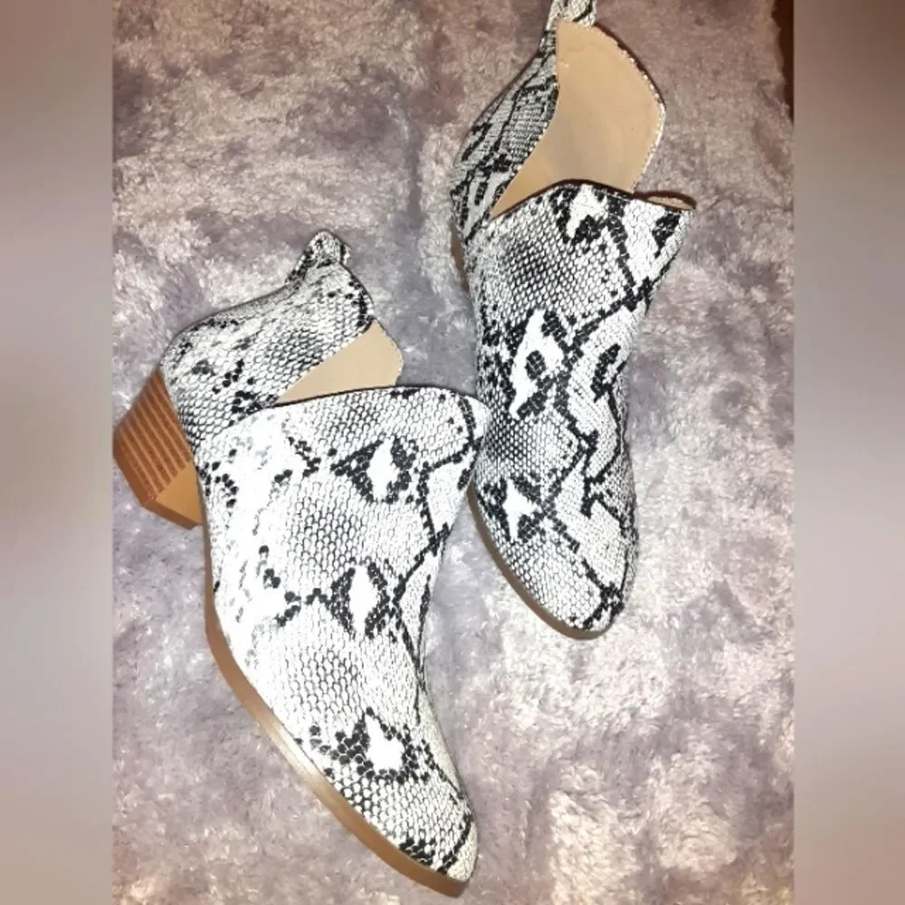 WOMEN'S cut-out ankle boots sz, 8,and 10